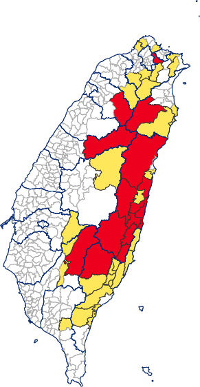 台灣警戒分布地圖